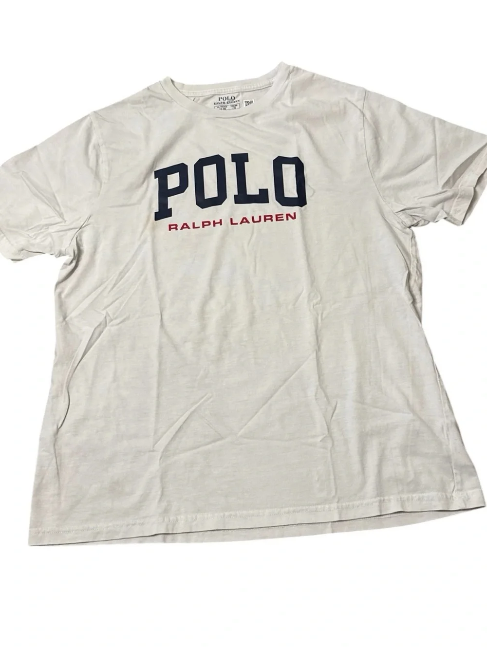 Polo by Ralph Lauren | White Tee with Navy and Red Logo Size XL 18-20